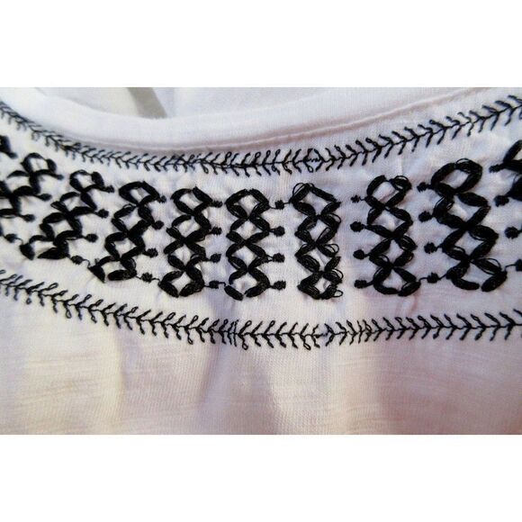 Coldwater Creek White Embroidered Neck 100% Cotton Top Long Sleeves Sz 1X 18 - Picture 6 of 6